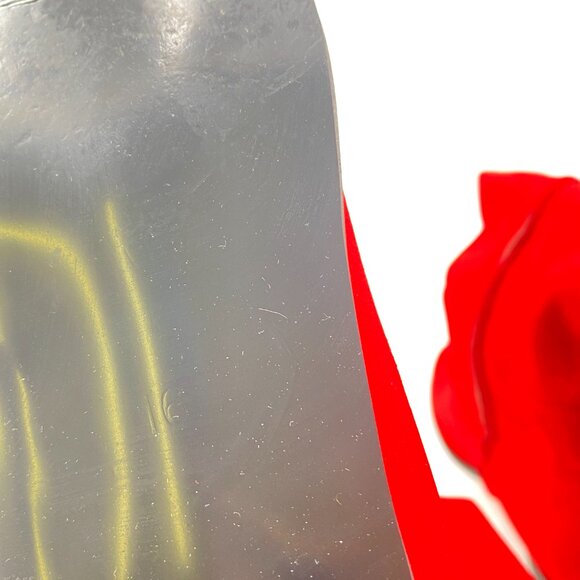 Red Almond Toe Knee High Boots with Partial Zipper Stretchy Dressy Long Boot - Picture 6 of 7